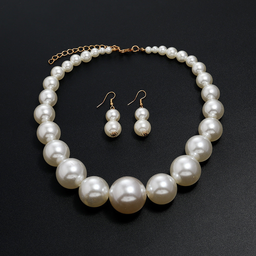 Big Imitation Pearl Necklaces Chunky Boho Short Choker