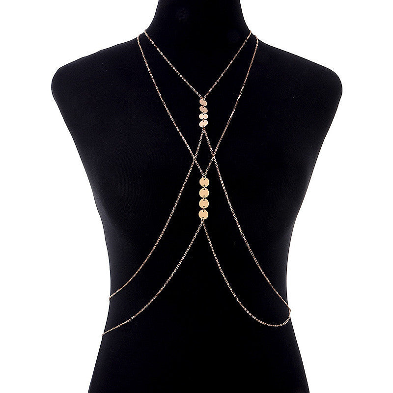 Sexy Women Round Sequin Body Chain