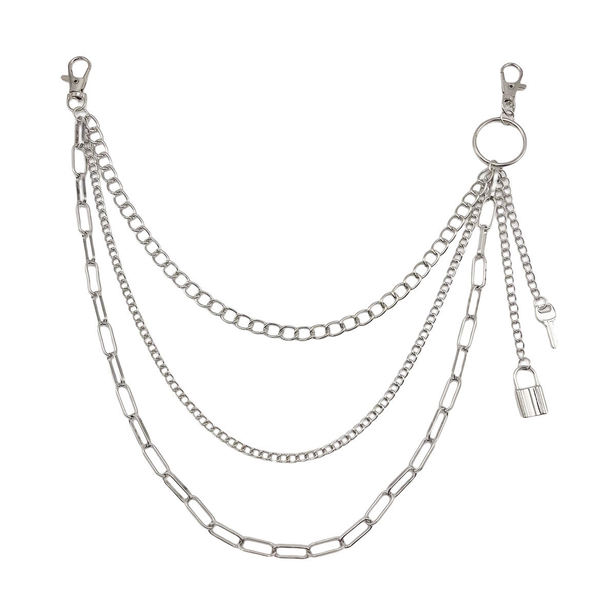 Fashion Metal Lock Key Pendant Pants Chain