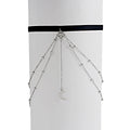Sexy Elastic Double Layer Bead Body Metal Crescent Pendant Tassel Thigh Chain