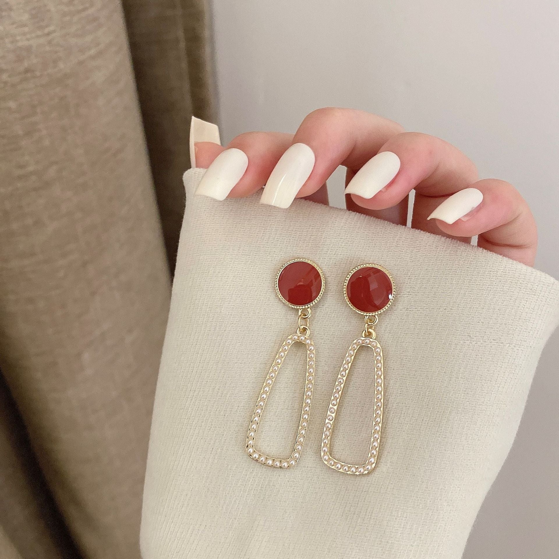 Hollow Out Oval Drop Earring