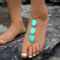 Summer Lady Beach Turquoise Chain Anklet Jewelry