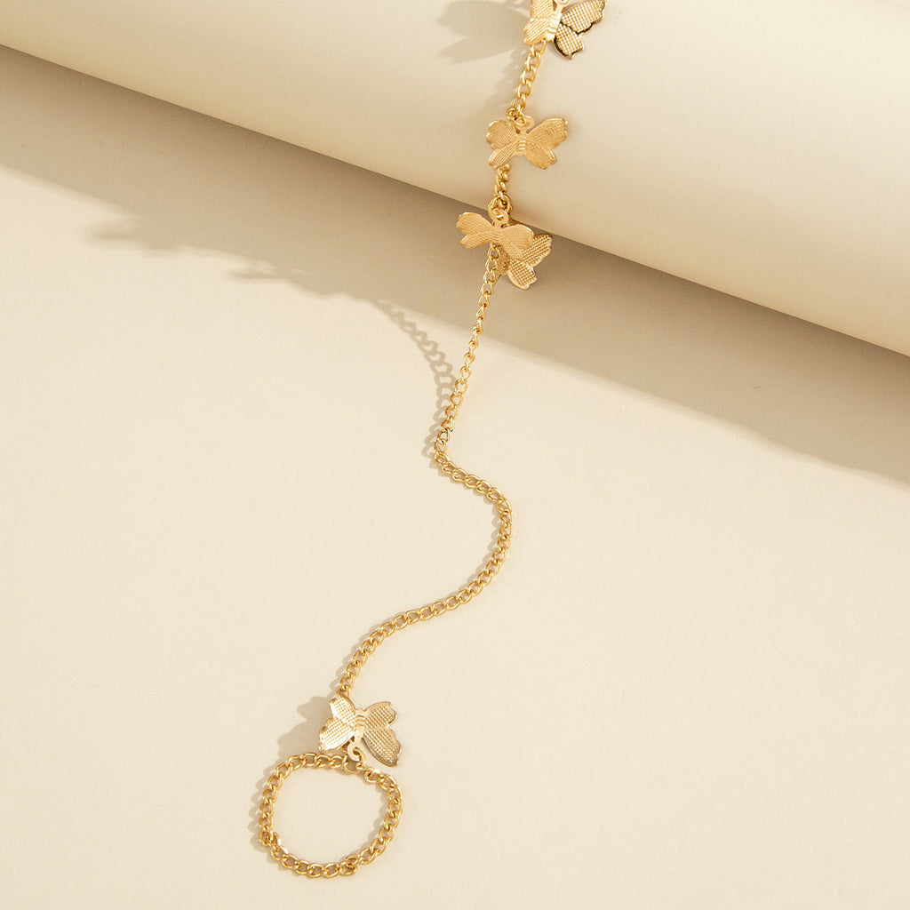 Link Chain Butterfly Finger Hand Bracelets