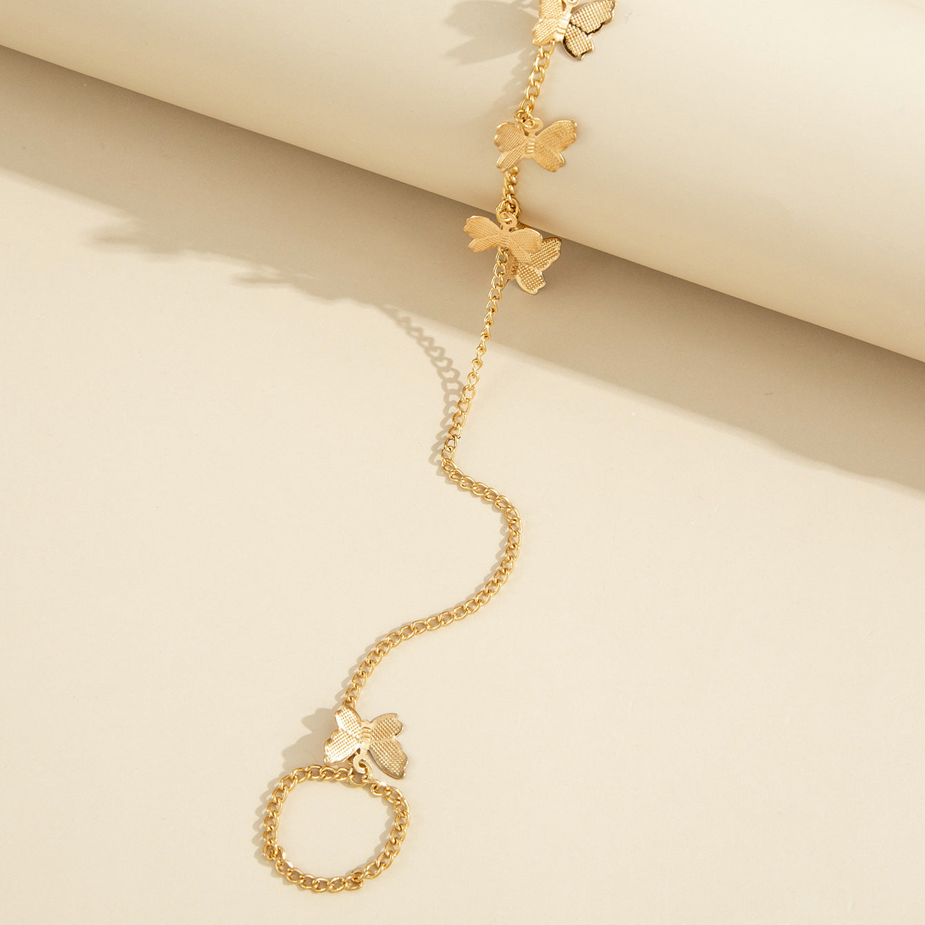 Link Chain Butterfly Finger Hand Bracelets