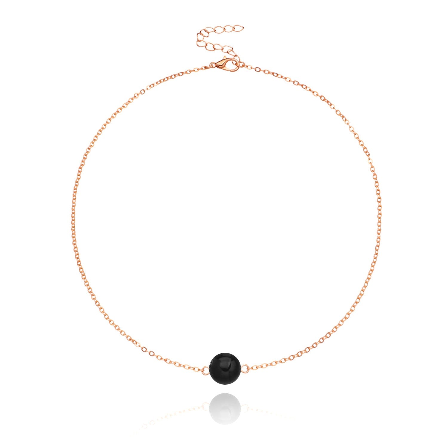 Black Glass Beads Necklace