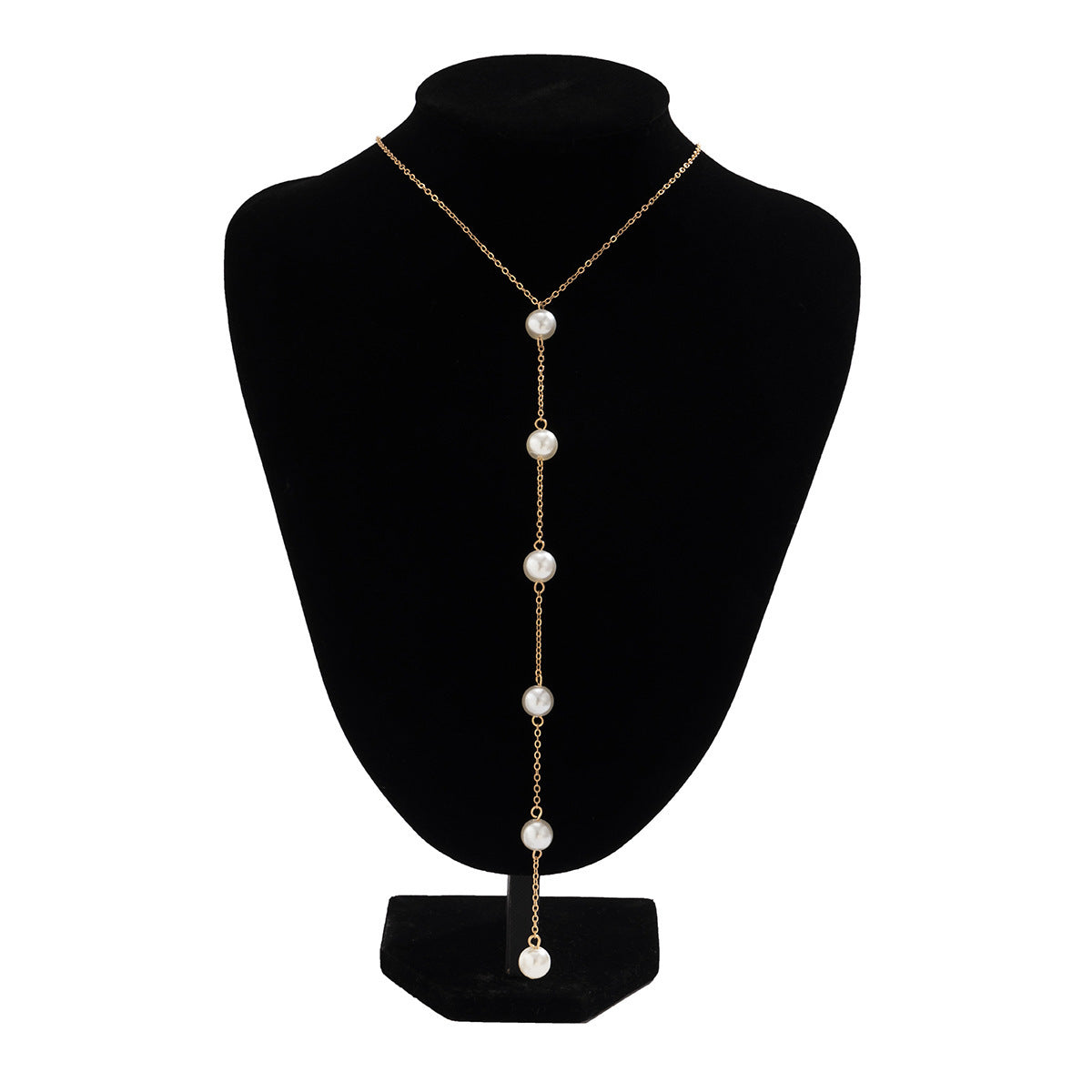 Simple Long Pearl Beads Tassel Chain Necklace