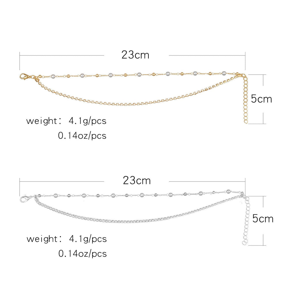 Bohemian Fancy Double Chain Tassel Crystal Anklet Jewelry
