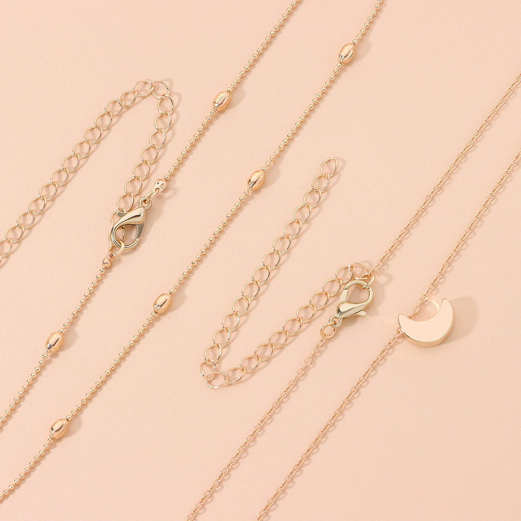 Moon Charm Double Layer Necklace