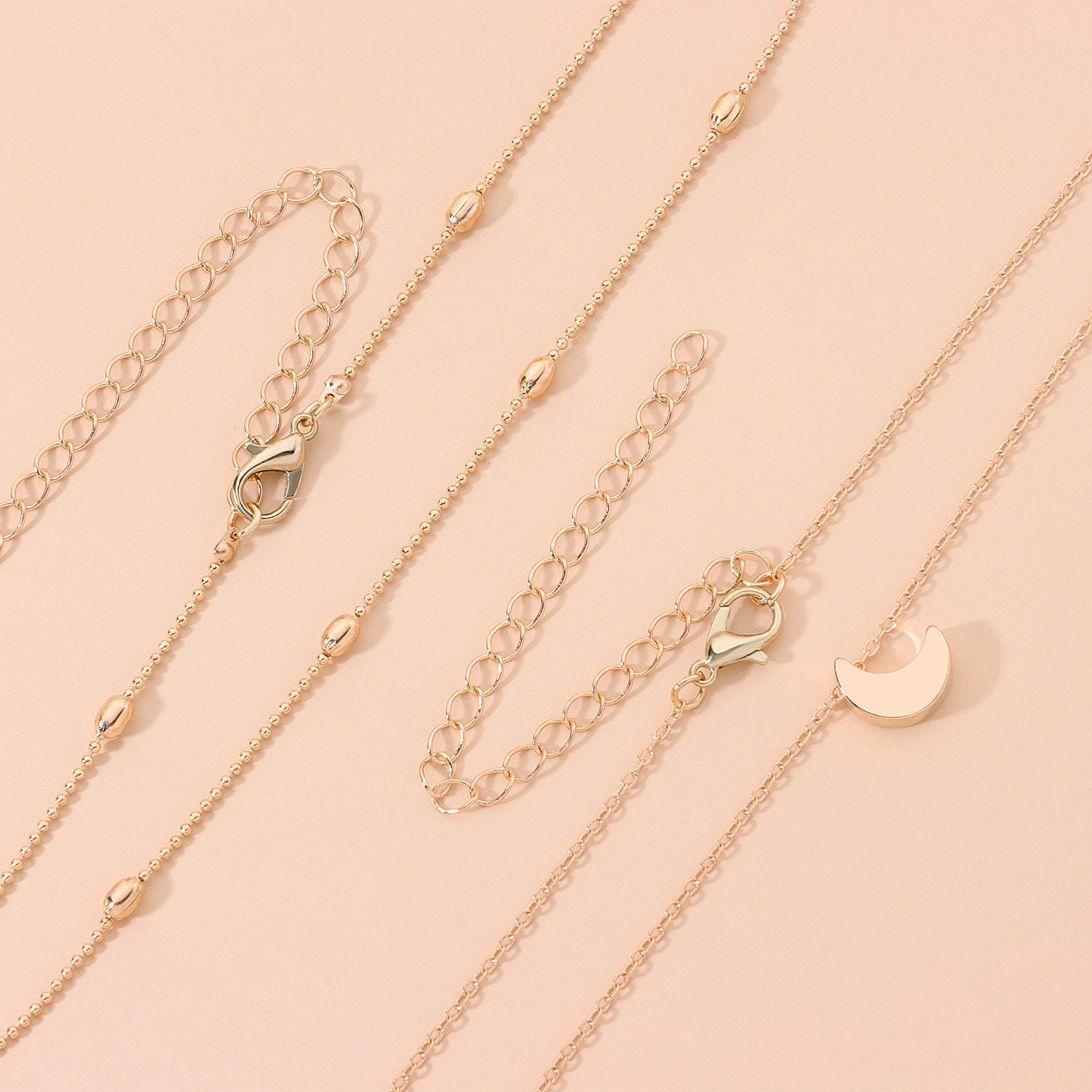 Moon Charm Double Layer Necklace
