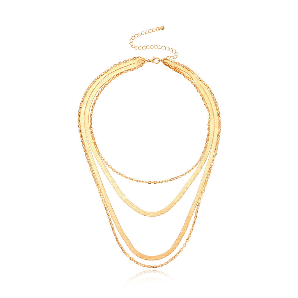 Multi Layer Snake Bone Chain Necklace Choker for Women