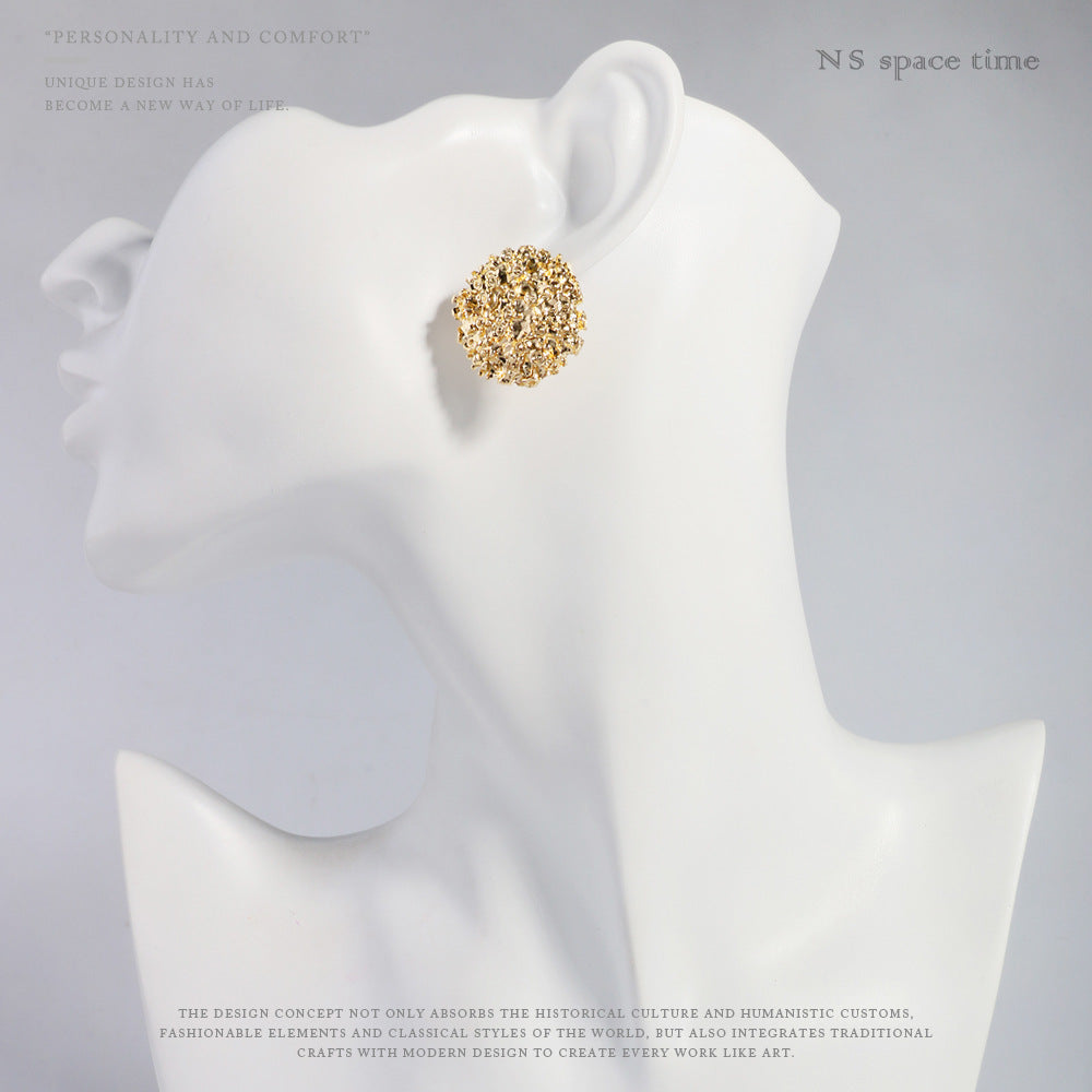 Big Geometric Round Earrings