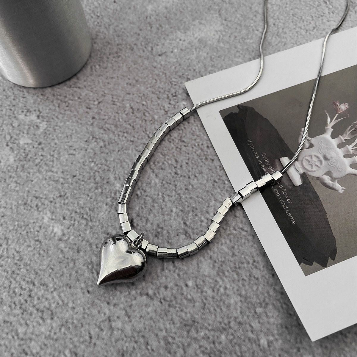 Sweat shirt Chain Heart Pendant Necklace