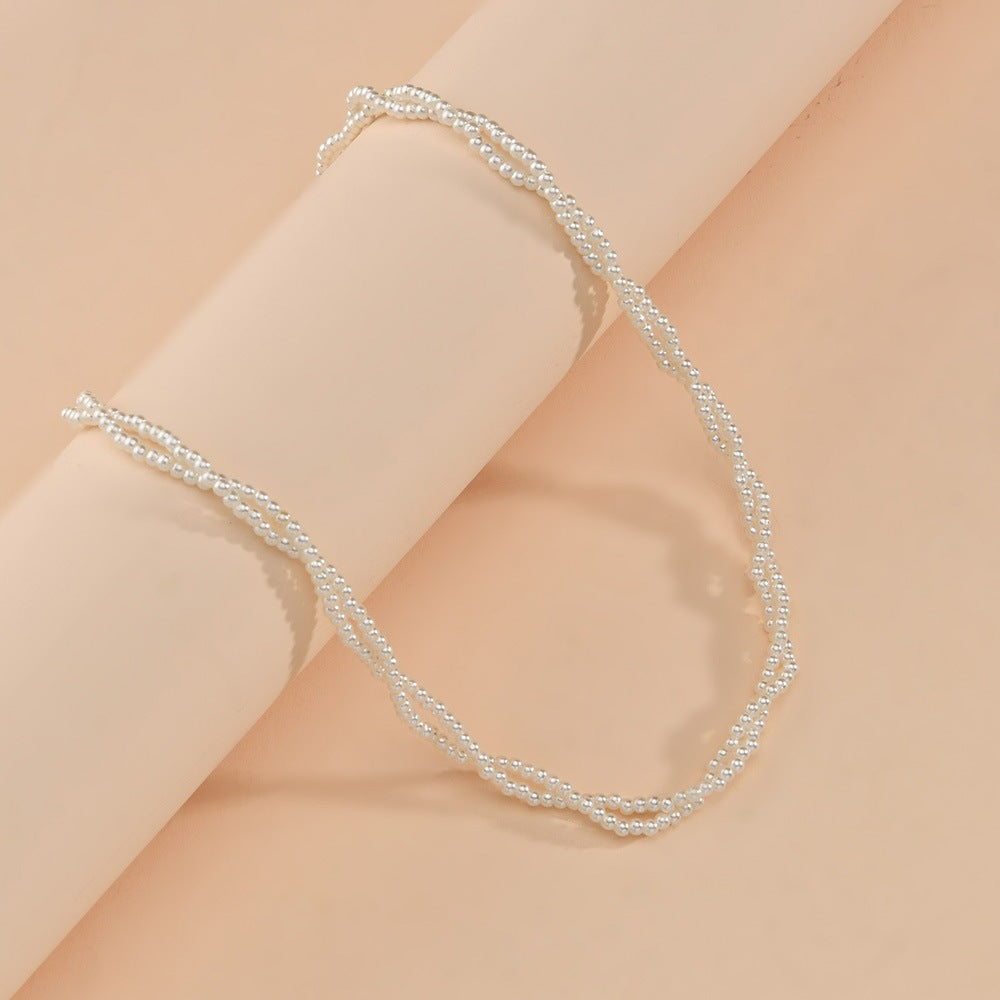 Dough Twiste Collar Bone Chain Double Layer Necklace