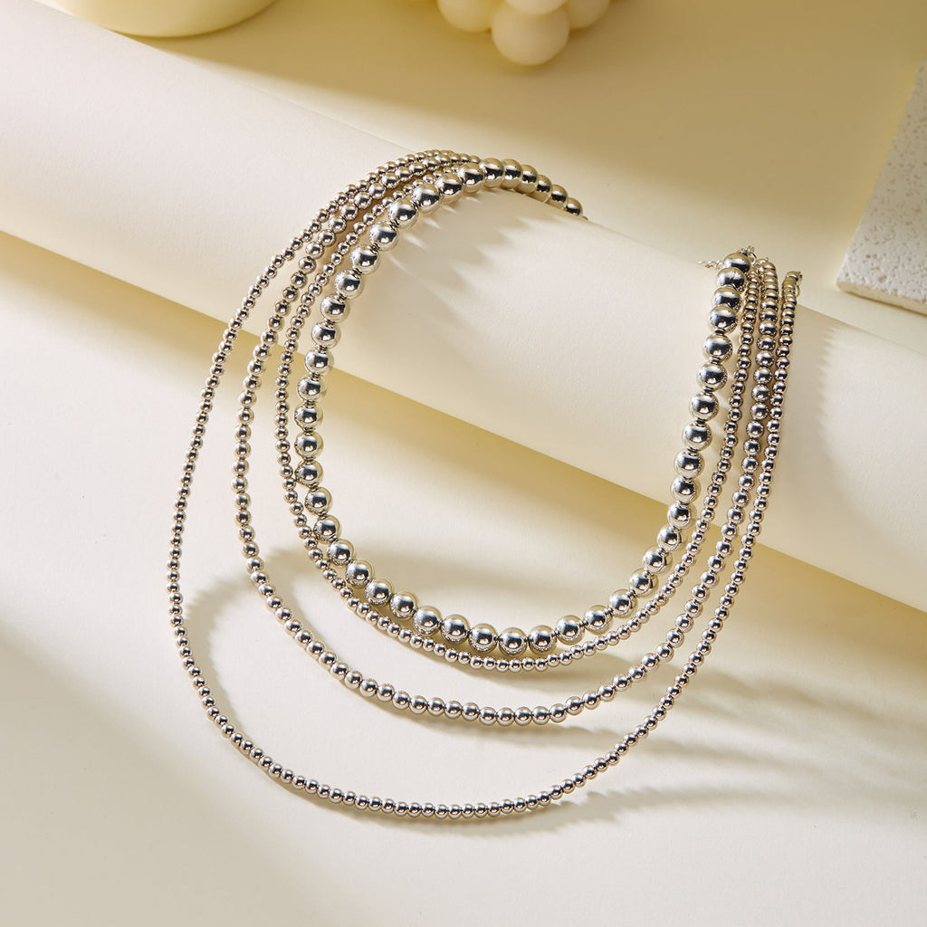 Multilayer Statement Chunky Beaded Necklace