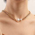 Round Pearl Pendant Chocker Necklace
