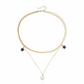White Black Star Heart Women Necklace