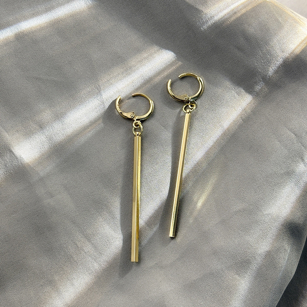 Long Geometric Drop Earrings