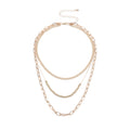 Paperclip Chain Triple Layer Necklace