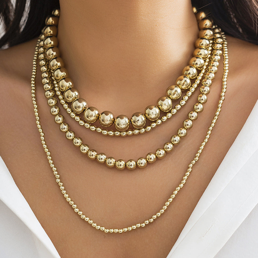 Multilayer Statement Chunky Beaded Necklace