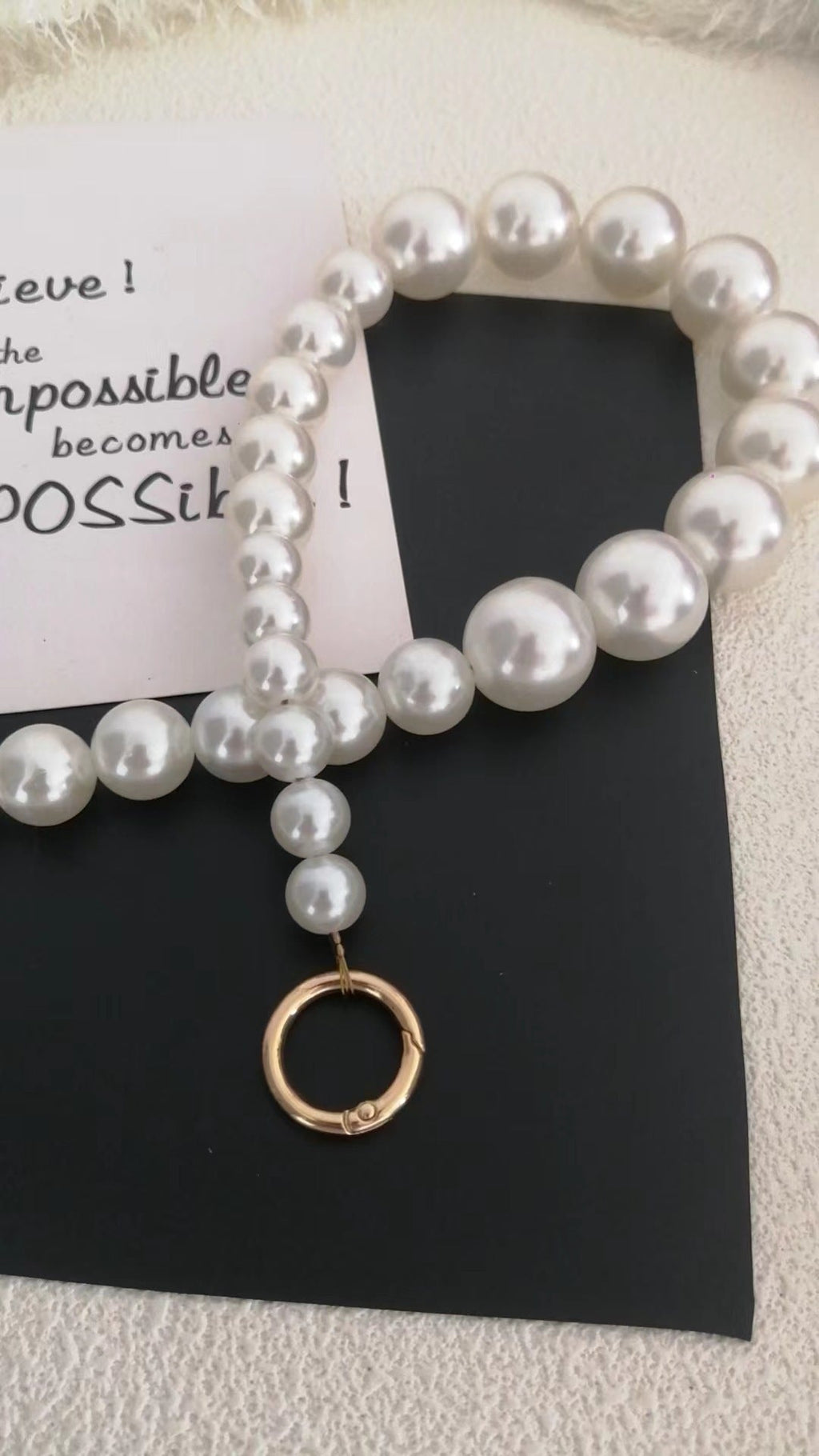 Large Pearl Beaded Chain Shoulder Strap Bag Cute Accessories