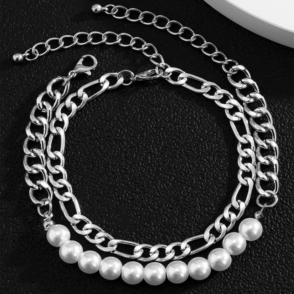 Cuba Chain Charm Bracelet Set
