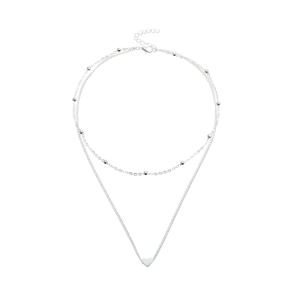 Women Necklaces Pendants 3 Multi Layer Heart Tassel Charm