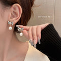 Ribbon Bow Pearl Earrings