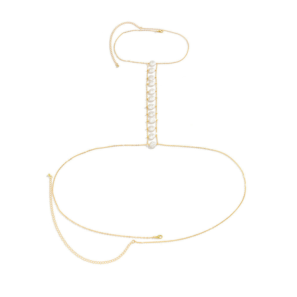Sexy Pearl Chest Bikini Chain Fashion Jewelry Body Chain
