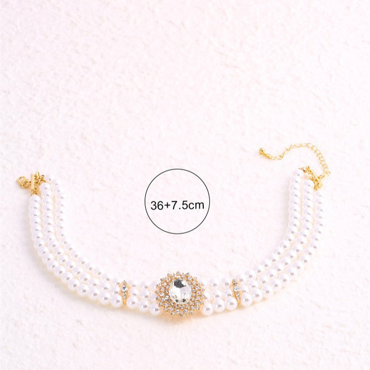 Multi Layer Pearl Beaded Necklaces Healing Crystal Jewelry Necklace