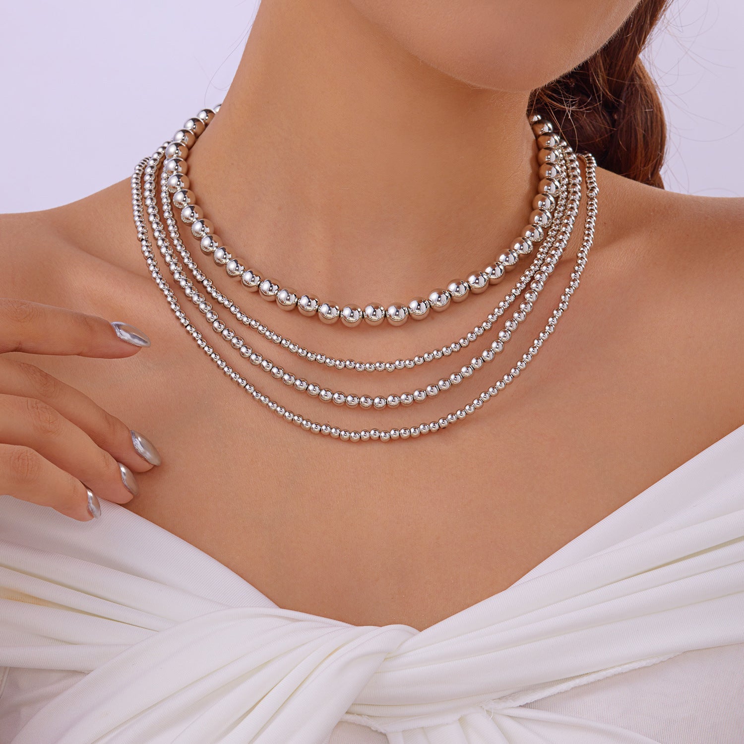 Multilayer Statement Chunky Beaded Necklace