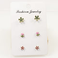 Spring flower stud earrings set