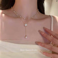 Pearl Camellia Necklace Women