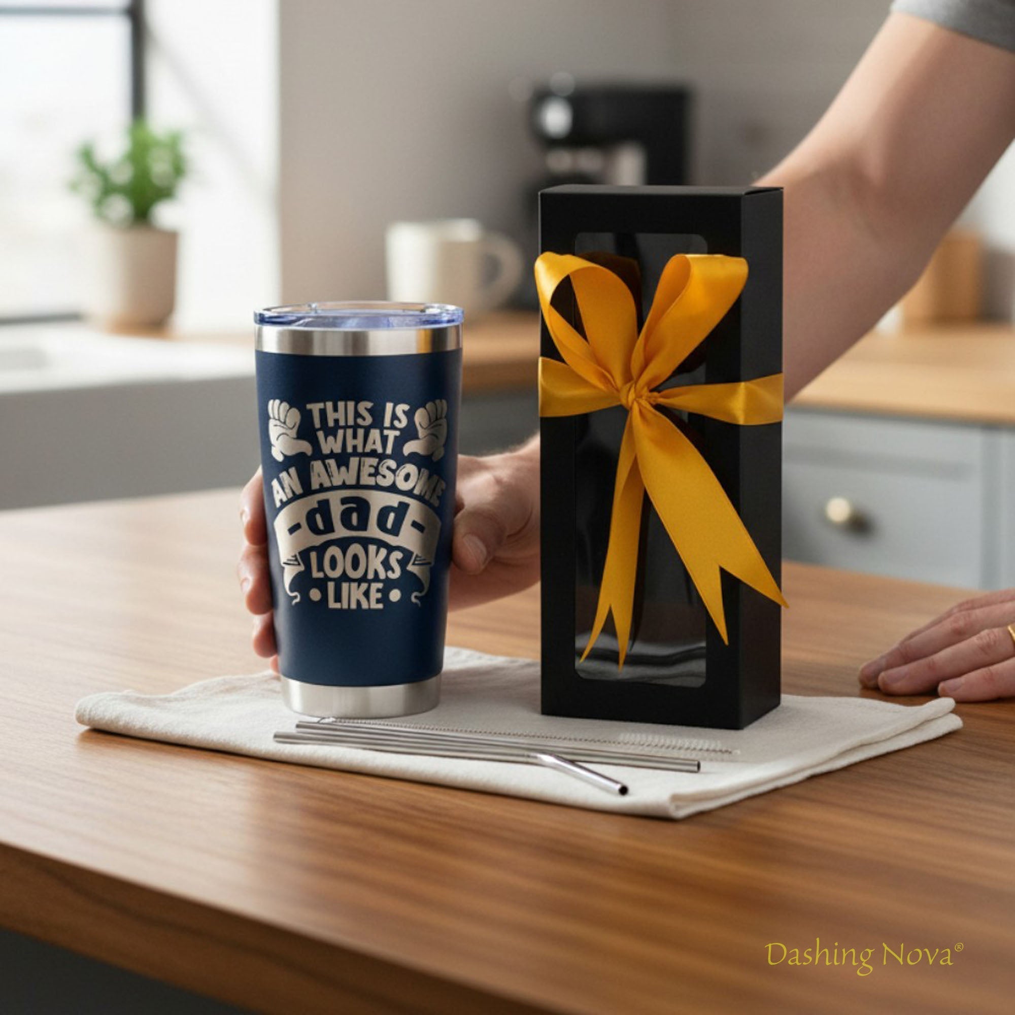 Best Dad Ever Laser Engraved Tumbler - Father's Day & Birthday Gift
