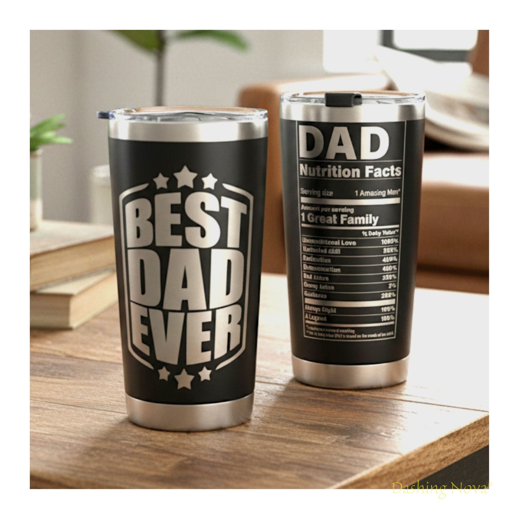 Best Dad Ever Laser Engraved Tumbler - Father's Day & Birthday Gift