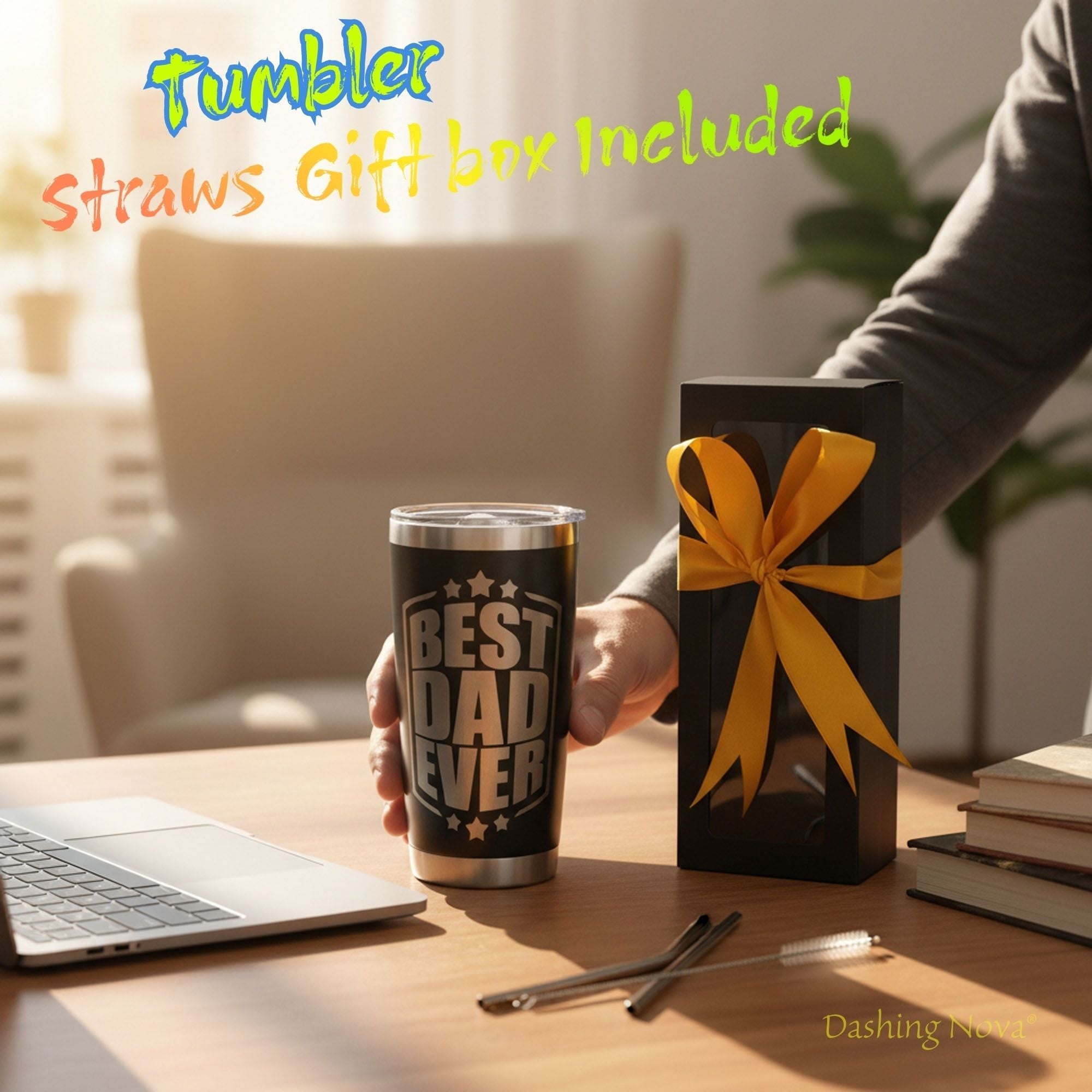 Best Dad Ever Laser Engraved Tumbler - Father's Day & Birthday Gift