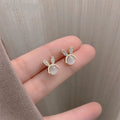 Opal Cute Rabbit Stud Earrings