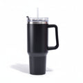 Engraved Leopard Print 40 oz Tumbler with Handle and Straw Lid