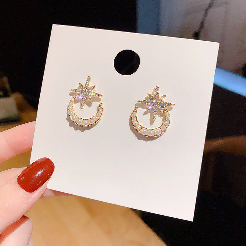 Moon Star Earrings Stud Earrings for Women